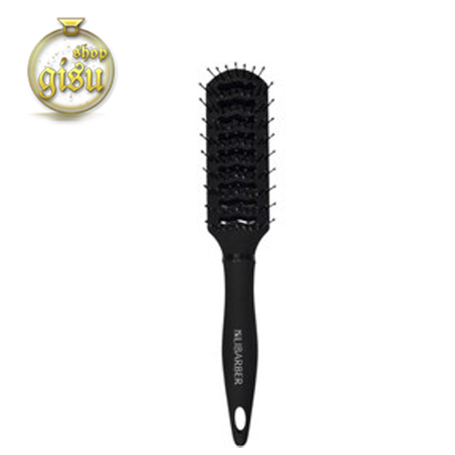 برس مو دسته چوبی تخت شیاردار دانه سیمی نیلی باربر